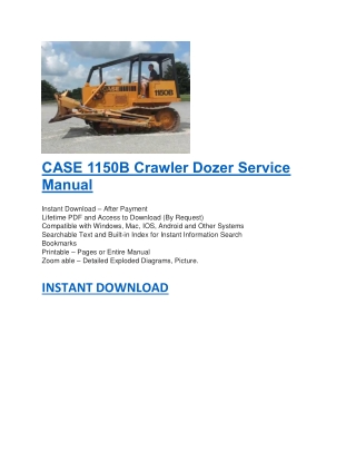 CASE 1150B Crawler Dozer Service Manual