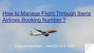How to Manage Flight Through Iberia Airlines Booking Number ?