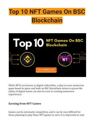 Top 10 NFT Games On BSC Blockchain