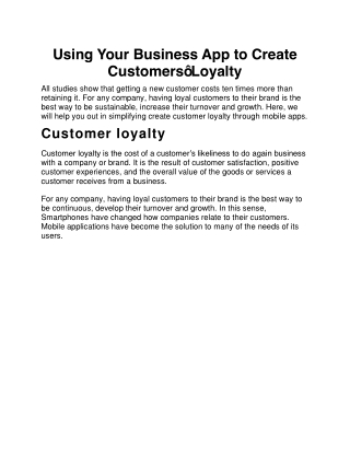 Using Your Business App to Create Customers
