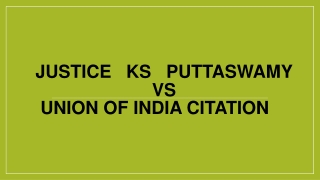 Justice ks Puttaswamy vs