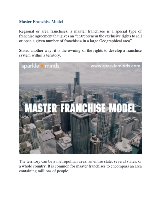 Master Franchise Model-Sparkleminds
