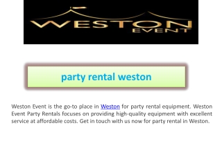 party rental weston
