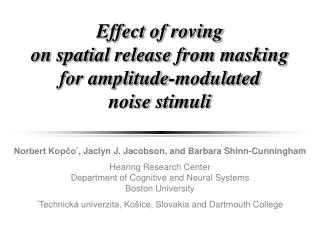 Effect of roving on spatial release from masking for amplitude-modulated noise stimuli