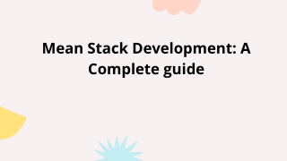 Mean Stack Development A Complete guide