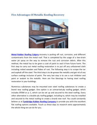 5 Benefits of Metal Roofing Restoration