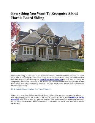 Everything You Need to Know About Hardie Board Siding