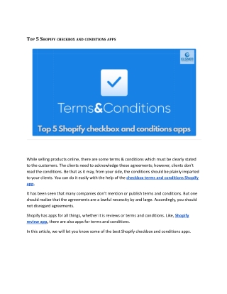 Top 5 shopify checkbox and conditions apps
