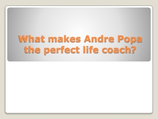 What makes Andre Popa the perfect life coach?