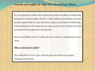 Levels of Conflict & Tips For Resolving Them