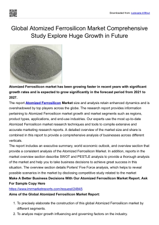 Global Atomized Ferrosilicon Market Comprehensive Study Explore Huge Growth