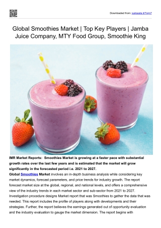 Global Smoothies Market 2021-2027