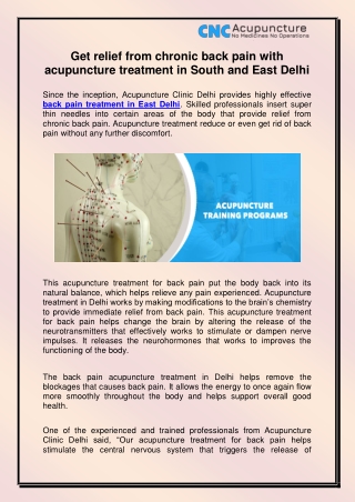Back Pain Treatment in East Delhi