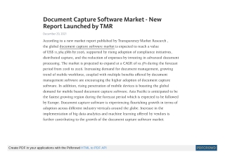Document Capture Software Market - New Report Launched by TMR