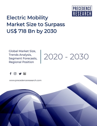 Electric Mobility Market Size, Growth, Segmentation, Share, Forecast 2021-2030