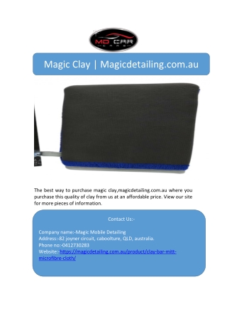 Magic Clay | Magicdetailing.com.au