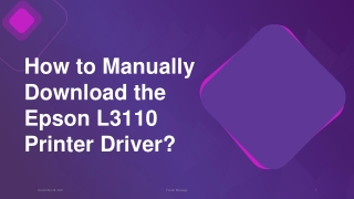 How to Manually Download the Epson L3110 Printer Driver