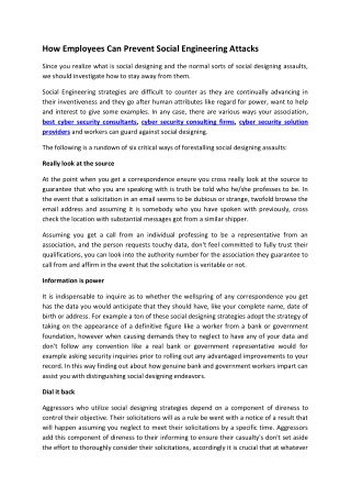 How Employees Can Prevent Social Engineering Attacks