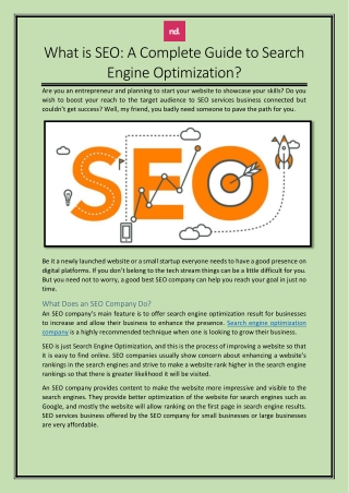 What is SEO: A Complete Guide to Search Engine Optimization?