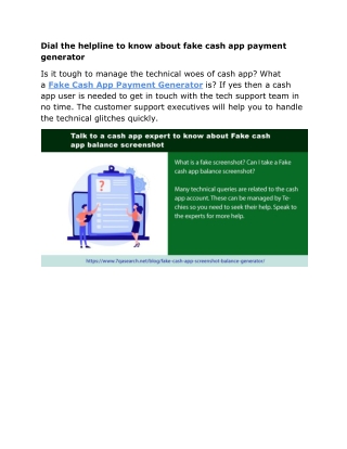Dial the helpline to know about fake cash app payment generator