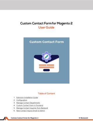 Magento 2 Custom Contact Form