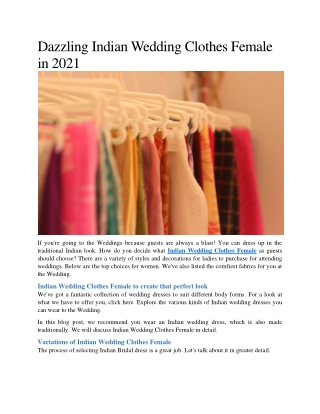 Dazzling Indian Wedding Clothes Female in 2021