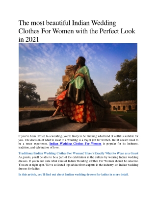 The most beautiful Indian Wedding  Clothes For Women with the Perfect Look  in 2