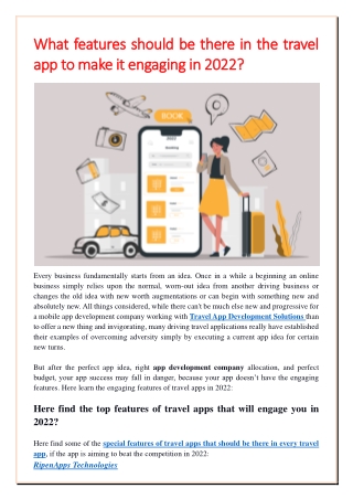 What features should be there in the travel app to make it engaging in 2022