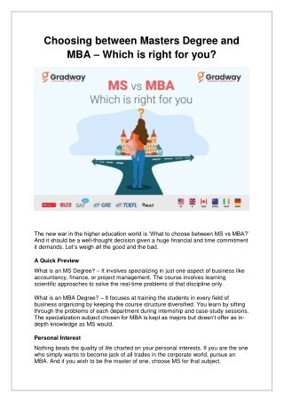 Choosing between Masters Degree and MBA - Which is right for you.docx