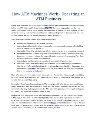 How ATM Machines Work