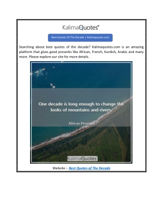 Best Quotes Of The Decade  Kalimaquotes.com
