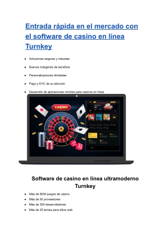 software de casino en línea llave en mano