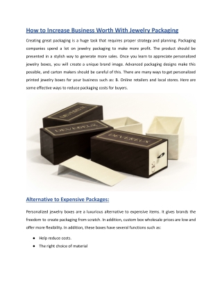 How to Add Cost-Effective Factors in Jewelry Packaging to Increase Business Worth.docx