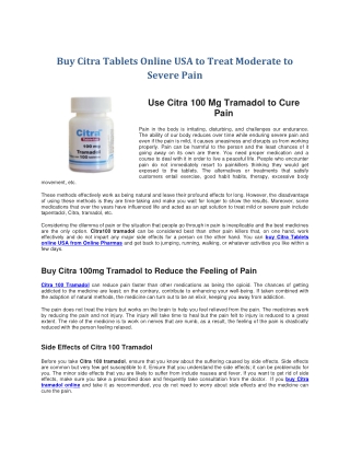 Buy Citra Tablets Online USA To Treat Moderate To Severe Pain-converted