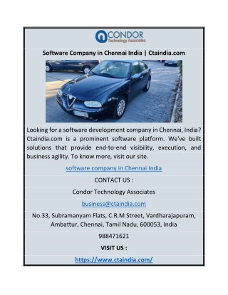 Software Company in Chennai India | Ctaindia.com