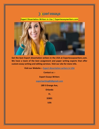 Expert Dissertation Writers in Usa  Expertessayswriters.com