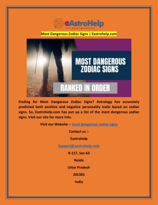 Most Dangerous Zodiac Signs  Eastrohelp.com