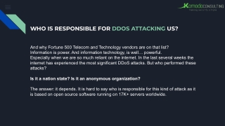 WHO IS RESPONSIBLE FOR DDOS ATTACKING US?