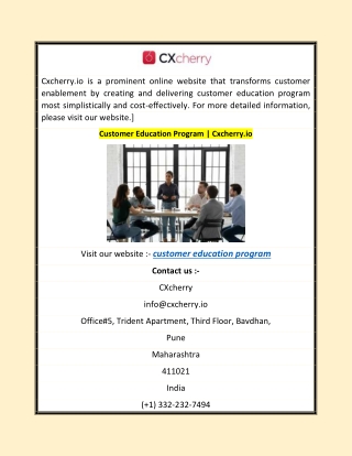 Customer Education Program | Cxcherry.io