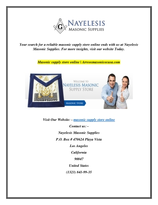Masonic supply store online