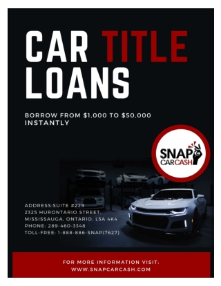 Car Title Loans Mississauga