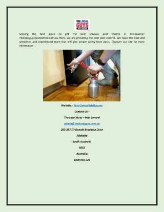 Pest Control Melbourne | Thelocalguyspestcontrol.com.au