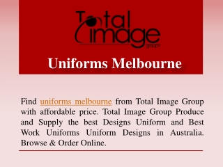 Uniforms Melbourne