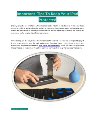 Important  Tips To Keep Your iPad Protected