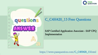 SAP CPQ Implementation C_C4H420_13 Practice Test Questions