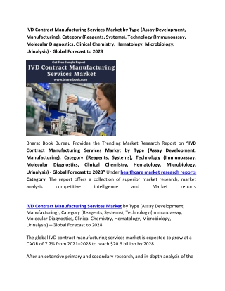 Global IVD Contract Manufacturing Services Market by Type Forecast to 2028