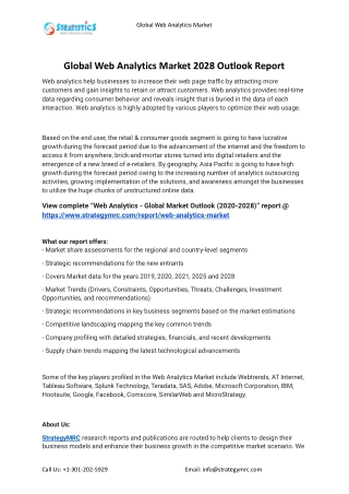 2021 Web Analytics Industry Global Analysis Report