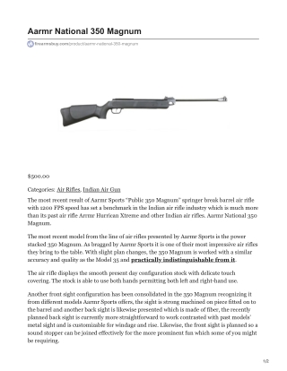 Aarmr National 350 Magnum
