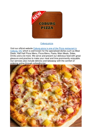 10% off - Coburg Pizza Menu Sydney road Takeaway and delivery,VIC