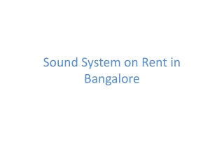 Sound System on Rent in Bangalore